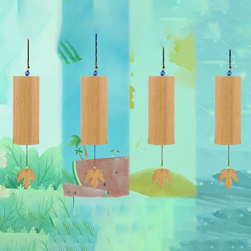 Bamboo Wind Chimes Spiritual Relaxation Wind Chimes Yoga Meditation Mindfulness Hanging Bells Sound Healing Musical Instruments