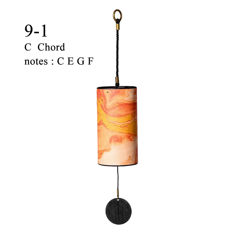 Hluru Bamboo Windchime Furin Wind Chime 9 Rod Chord Crafted Bell for Outdoor Garden Decor Patio Zen Home Decoration Meditation