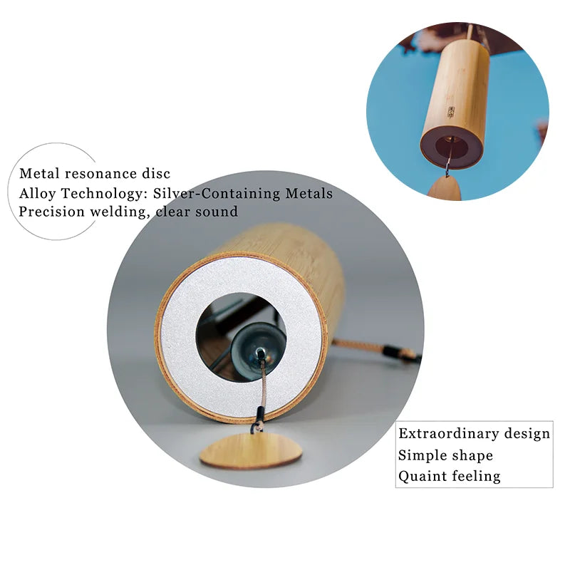 Chord G-B-D-C Bamboo Wooden Wind Chimes Handmade Japan Style Windchime for Outdoor Garden Patio Home Decor Meditation Relaxation