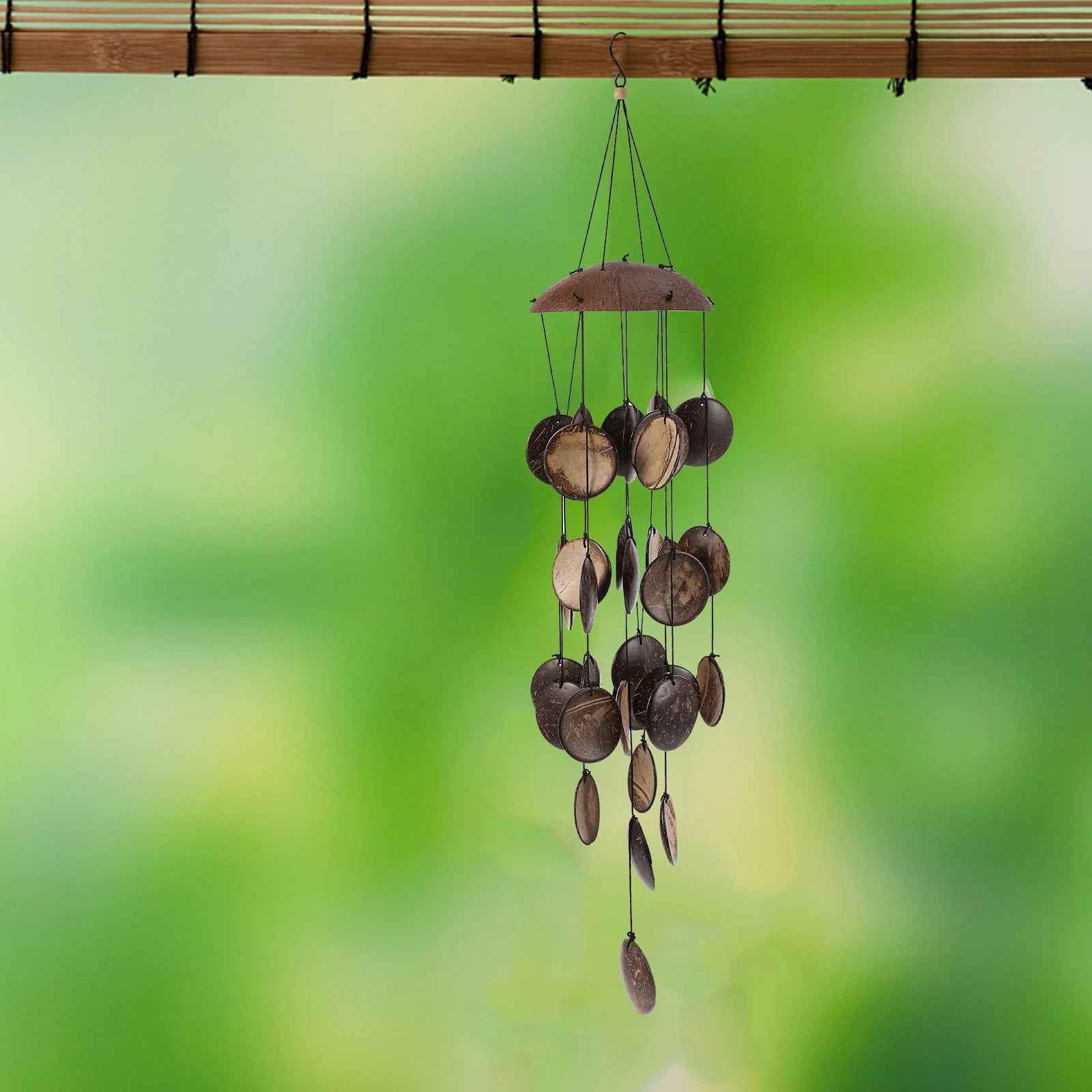 1Pc Artistic Coconut Shell Wind Chimes Beautiful Melodious Sound Home Decor Gift For Family Friends