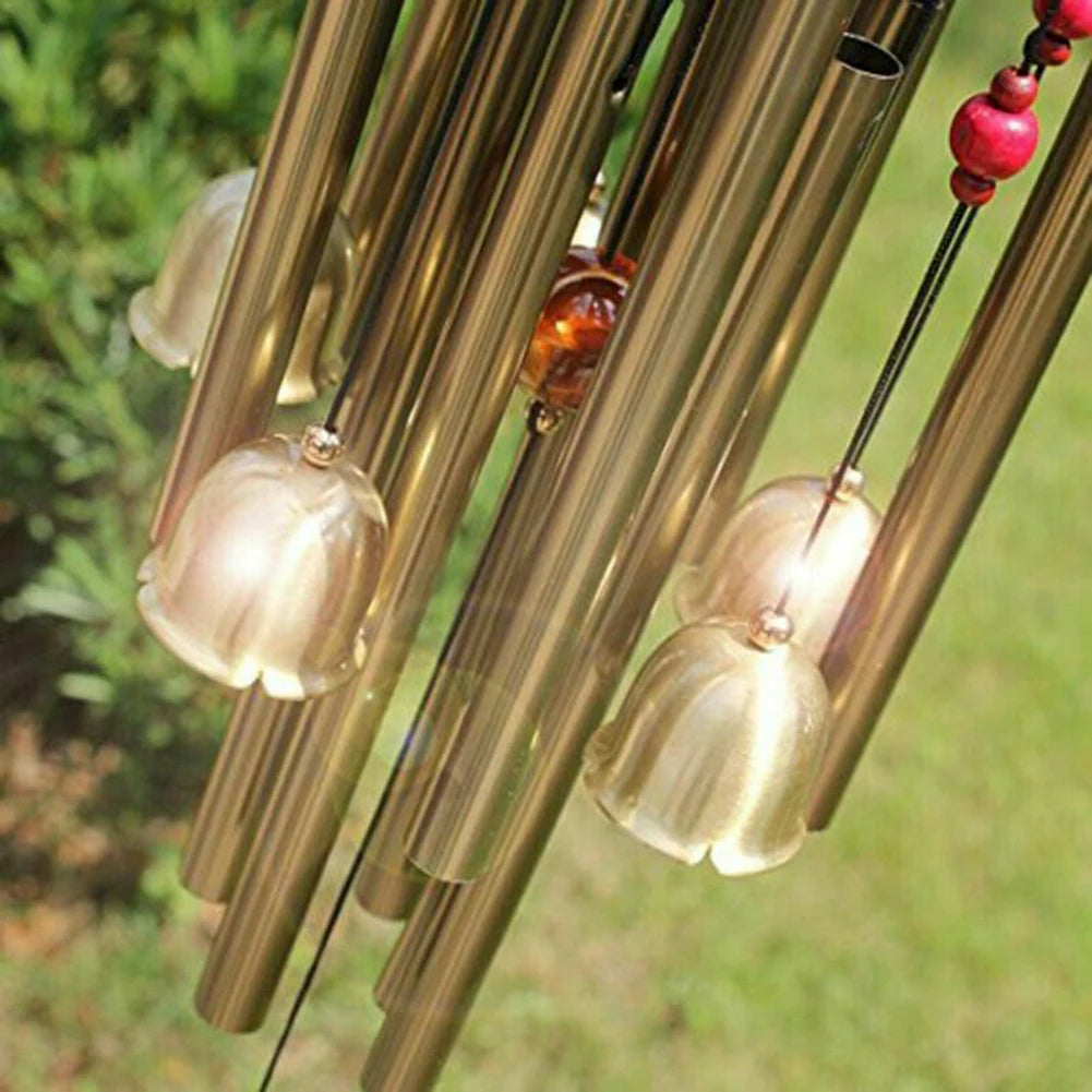 Wind Chimes Guardian Metal Aluminum Tubes Bell Wind Chime Creative Hollow Home Garden Wall Hanging Decoration Handmade Gift