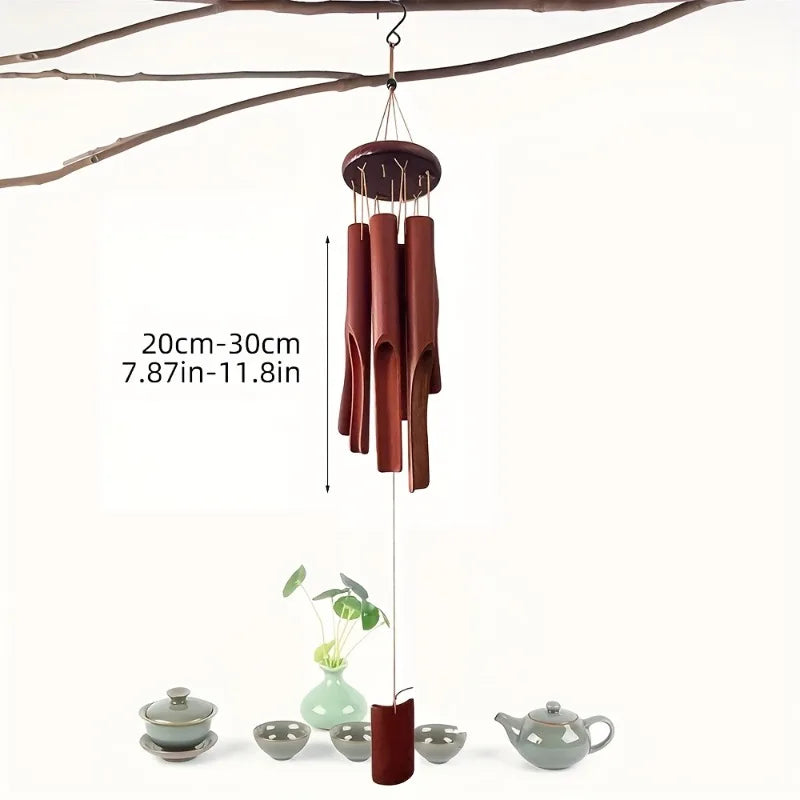 1PCS Natural Bamboo Wind Chime Handmade Garden Patio Christmas Hanging Decor Eco-Friendly Ornament