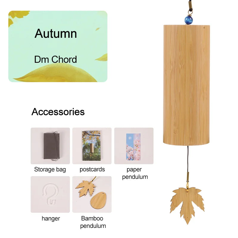 Bamboo Wind Chimes Chords Handmade Musical Windchime Sound Healing Wind Bell Musical Instruments Home Garden Patio Decoration