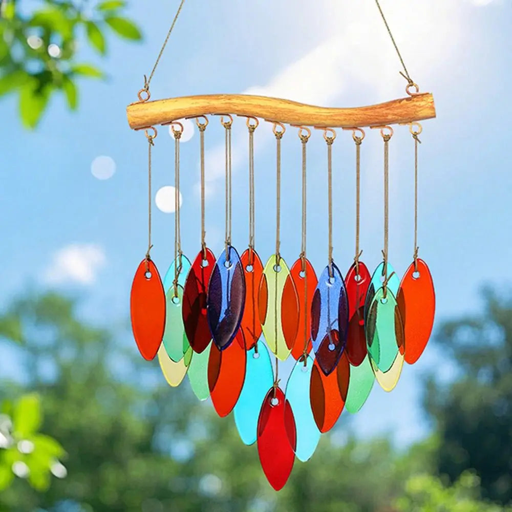 Creative Fish Shaped Wind Chime Crafts Colorful Colored Glass Wind Chime Exquisite Shell Light Collection Pendant Beach Parties