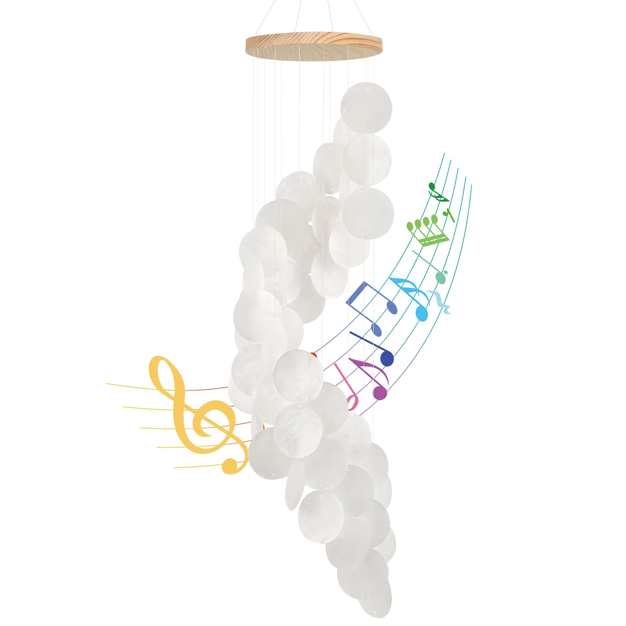 Shell Wind Chimes Wiht Hanging Strings Ornament Versatile Handicrafts for Garden Outdoor Balcony Front Porch Yard Decoration