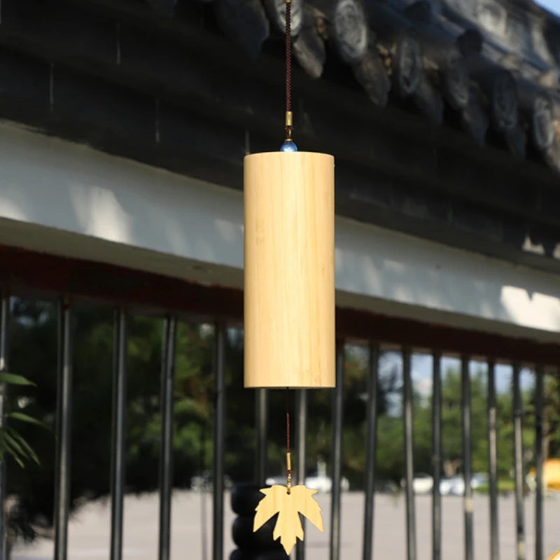 Japanese Retro Chimes Windbell Bamboo Wind Chimes Sound Tool Meditation Bells Eight-note Chord Wind Chime Home Outdoor Decor