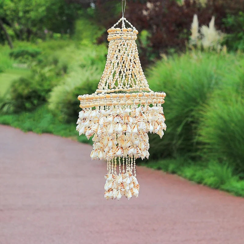 Natural shell wind chimes handicrafts outdoor living decoration indoor ornament nordic hanging windchimes creative birthday gift