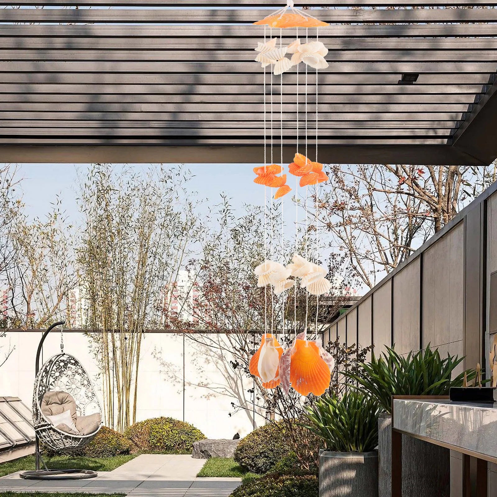 Painted Wind Chime Shells Indoor Hanging Bell Decoration 30cm DIY Shell Wind Chimes Gift Household