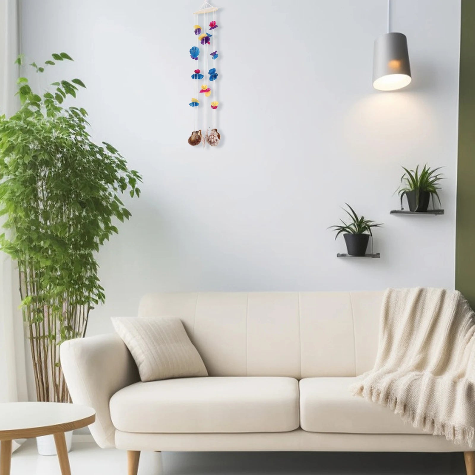 Shell Wind Chime Decor Natural Elegant Balcony Outdoor Indoor Patio Porch Yard Bedroom Sea Shell Bells Hanging