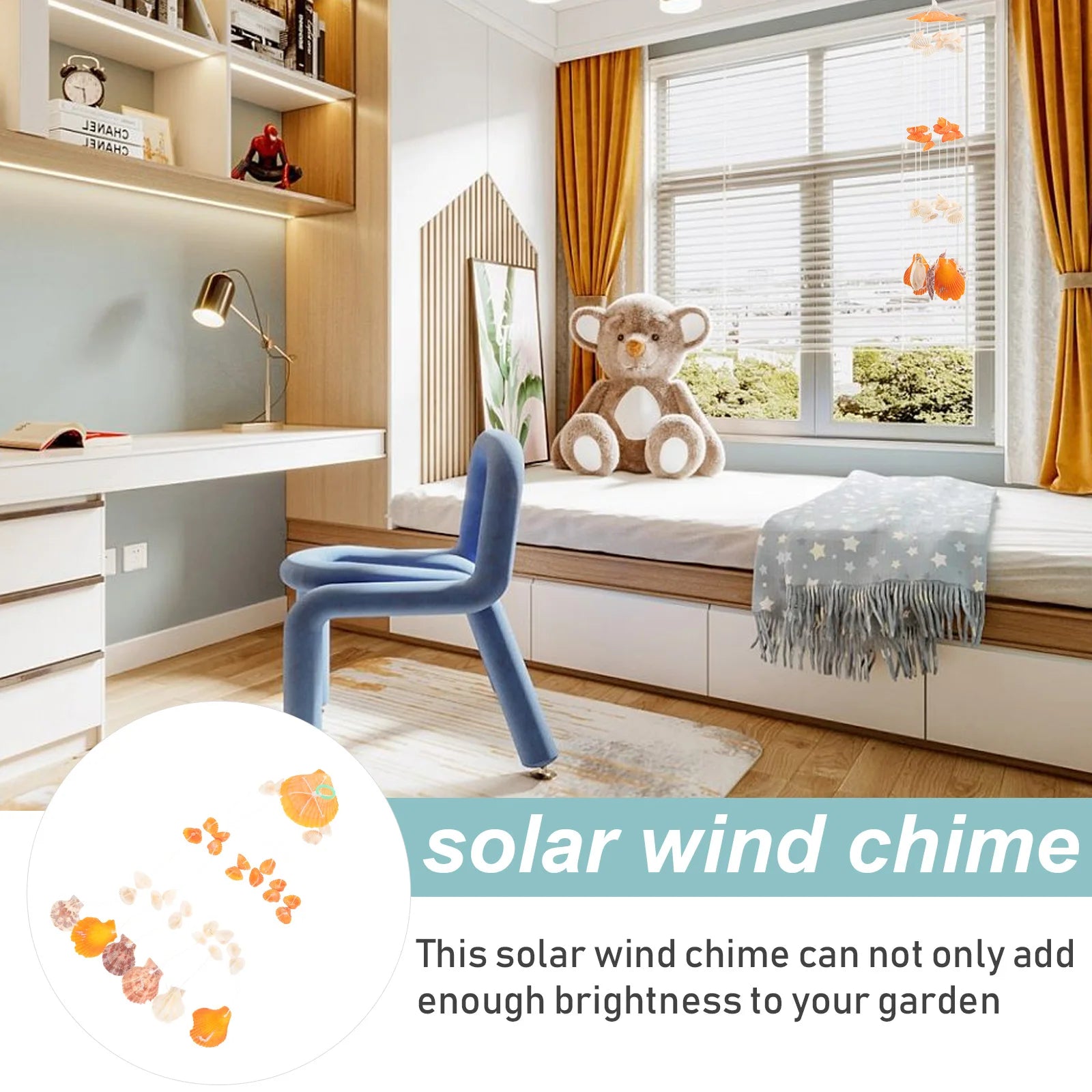 Painted Wind Chime Shells Indoor Hanging Bell Decoration 30cm DIY Shell Wind Chimes Gift Household