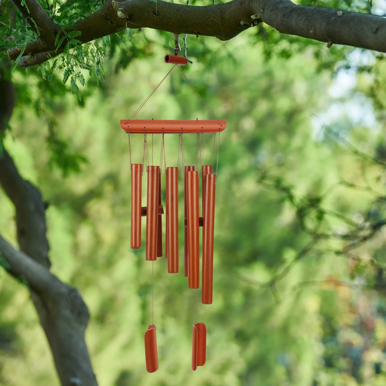 10 -Tube Decor 10-Tube Wood Bamboo Wind Chime Ring Decoration Multi-Tube Music Natural Ornament Wooden Child