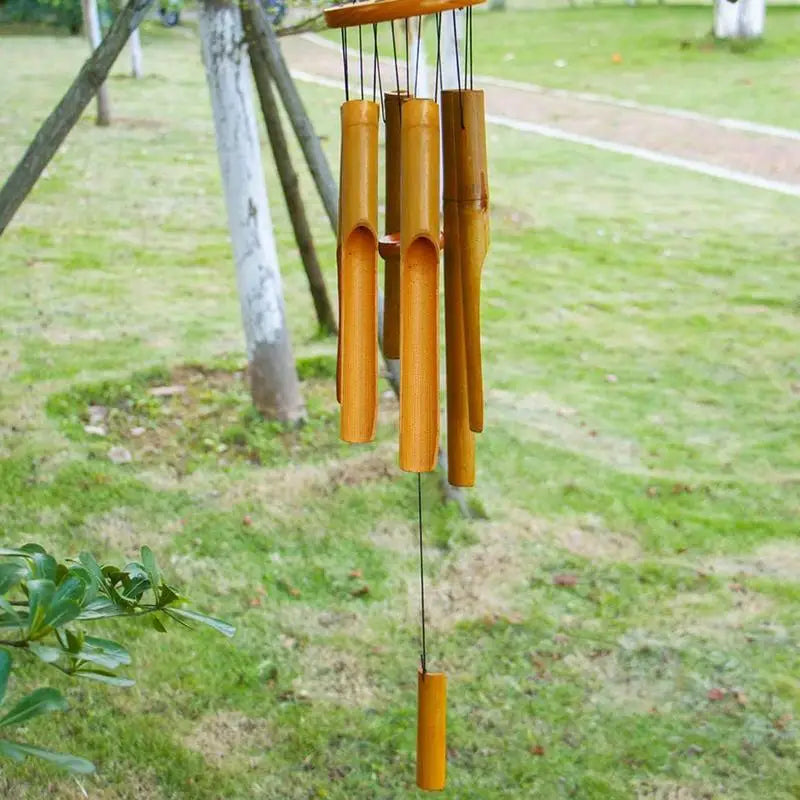 Wood Wind Chimes For Outside Crafting Bell Tubes 6 Pieces Multifunctional Creative Wooden Wind Chimes For Balcony Porch Window