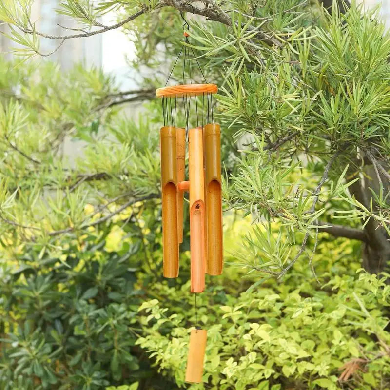 Wood Wind Chimes For Outside Crafting Bell Tubes 6 Pieces Multifunctional Creative Wooden Wind Chimes For Balcony Porch Window