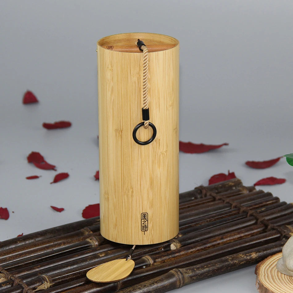 Chord G-B-D-C Bamboo Wooden Wind Chimes Handmade Japan Style Windchime for Outdoor Garden Patio Home Decor Meditation Relaxation