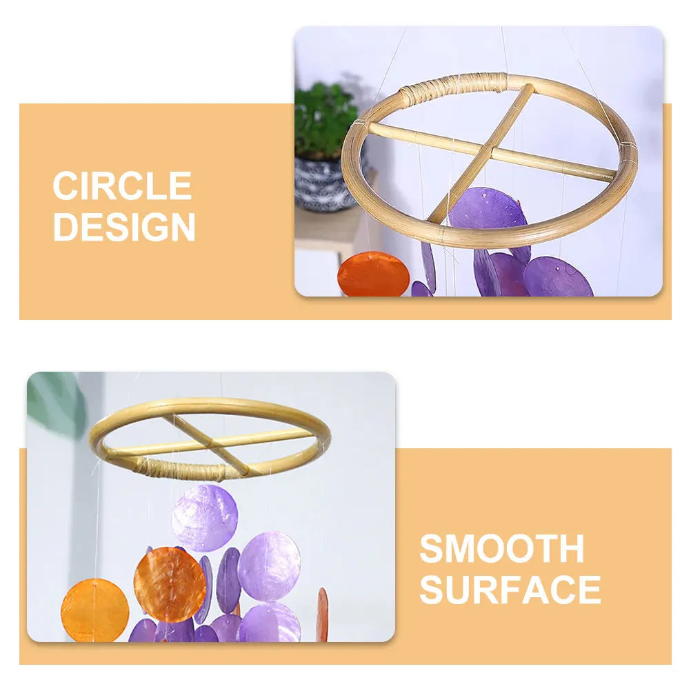 Bamboo Wind Chime Parts Hollow Top Catcher Frame DIY Kit Steering Wheel Craft Garden Decor Accessories Sunlight Effect Outdoor