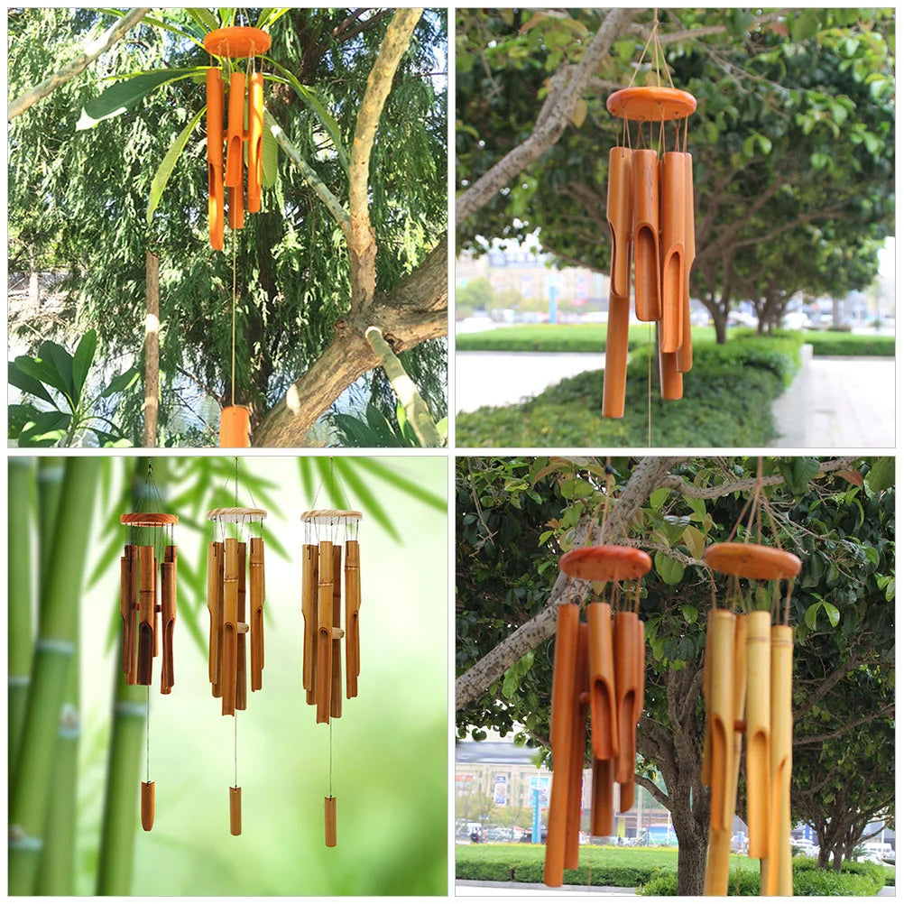 Chines Bamboo Wind Chime Decorations for Home Large Chimes outside Deep Tone Dad