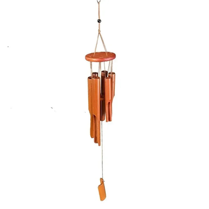 6 Tubes Bamboo Wind Chimes With Natural Relaxing Soothing Sound Outdoor Chimes Hand-Carved Garden Patio Outdoor Home Decor