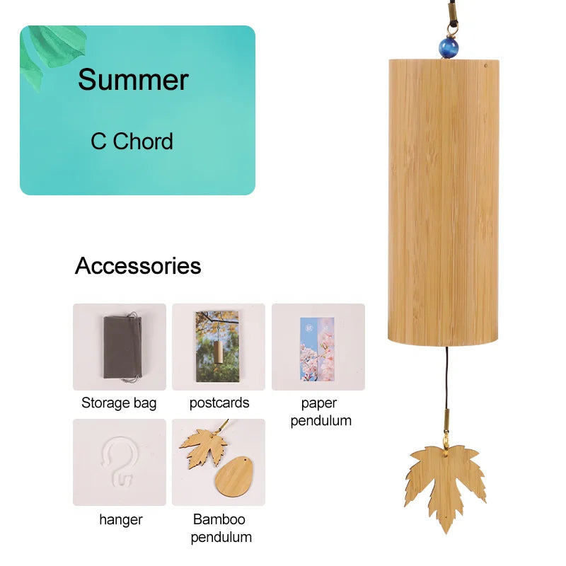 Bamboo Wind Chimes Chords Handmade Musical Windchime Sound Healing Wind Bell Musical Instruments Home Garden Patio Decoration
