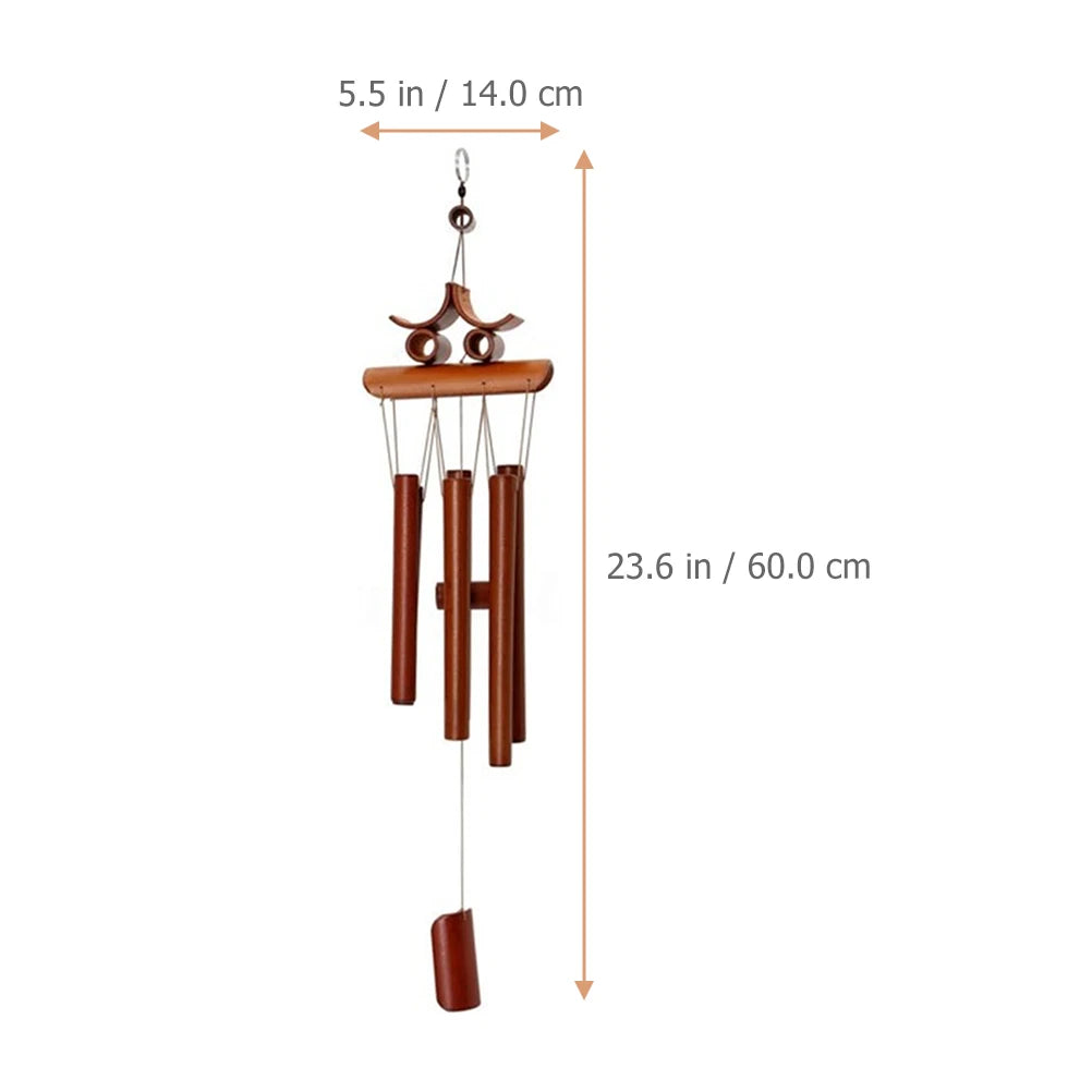 Bamboo Windchime Decoration Patio Wind Chime Garden Windchime Decorative Wind Chime Hanging Ornament Yard Wind Bell Home Decor