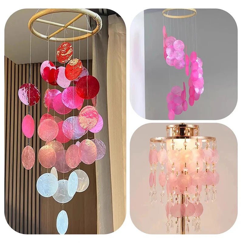 5cm Diy Colored Shell Slices Two Holes Sea Shell Bulk Capiz Shells For Decor Diy Wind Chimes & Crafts Jewellery Accessories