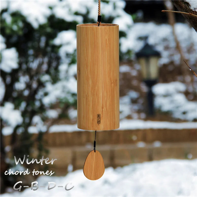 Chord G-B-D-C Bamboo Wooden Wind Chimes Handmade Japan Style Windchime for Outdoor Garden Patio Home Decor Meditation Relaxation