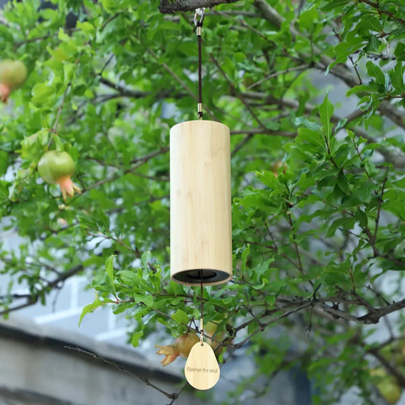 Japanese Retro Chimes Windbell Bamboo Wind Chimes Sound Tool Meditation Bells Eight-note Chord Wind Chime Home Outdoor Decor