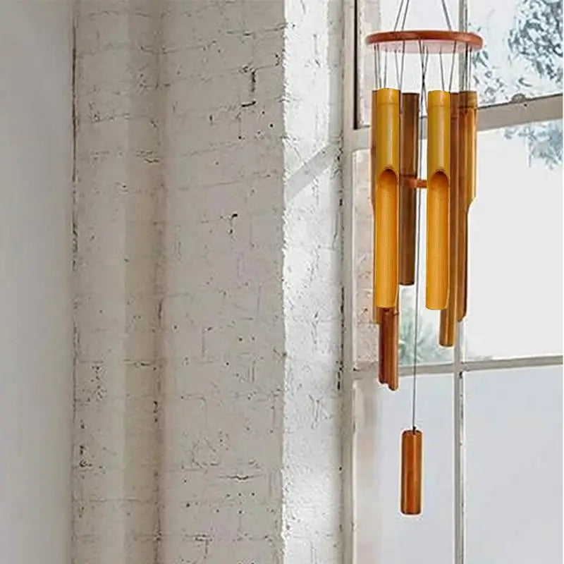 Wood Wind Chimes For Outside Crafting Bell Tubes 6 Pieces Multifunctional Creative Wooden Wind Chimes For Balcony Porch Window